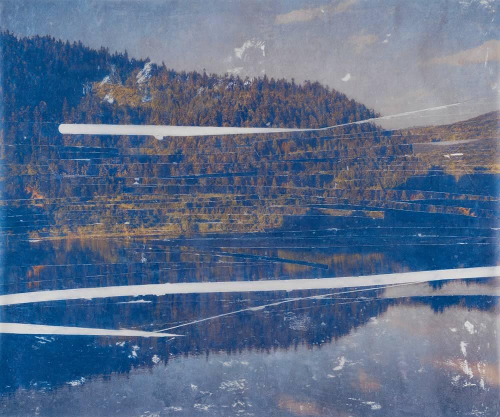 Eutropic - fototransferencia abstracta contemporánea de paisaje sobre mylar