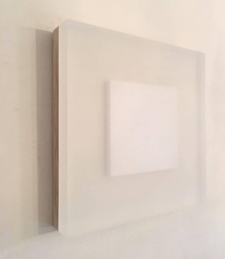 Michelle Benoit Abstract Sculpture - Pneumatic Sunshine Triptych #2 - abstract geometric translucent wall sculpture