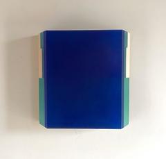 Untitled Blue 1- abstract geometric translucent wall sculpture