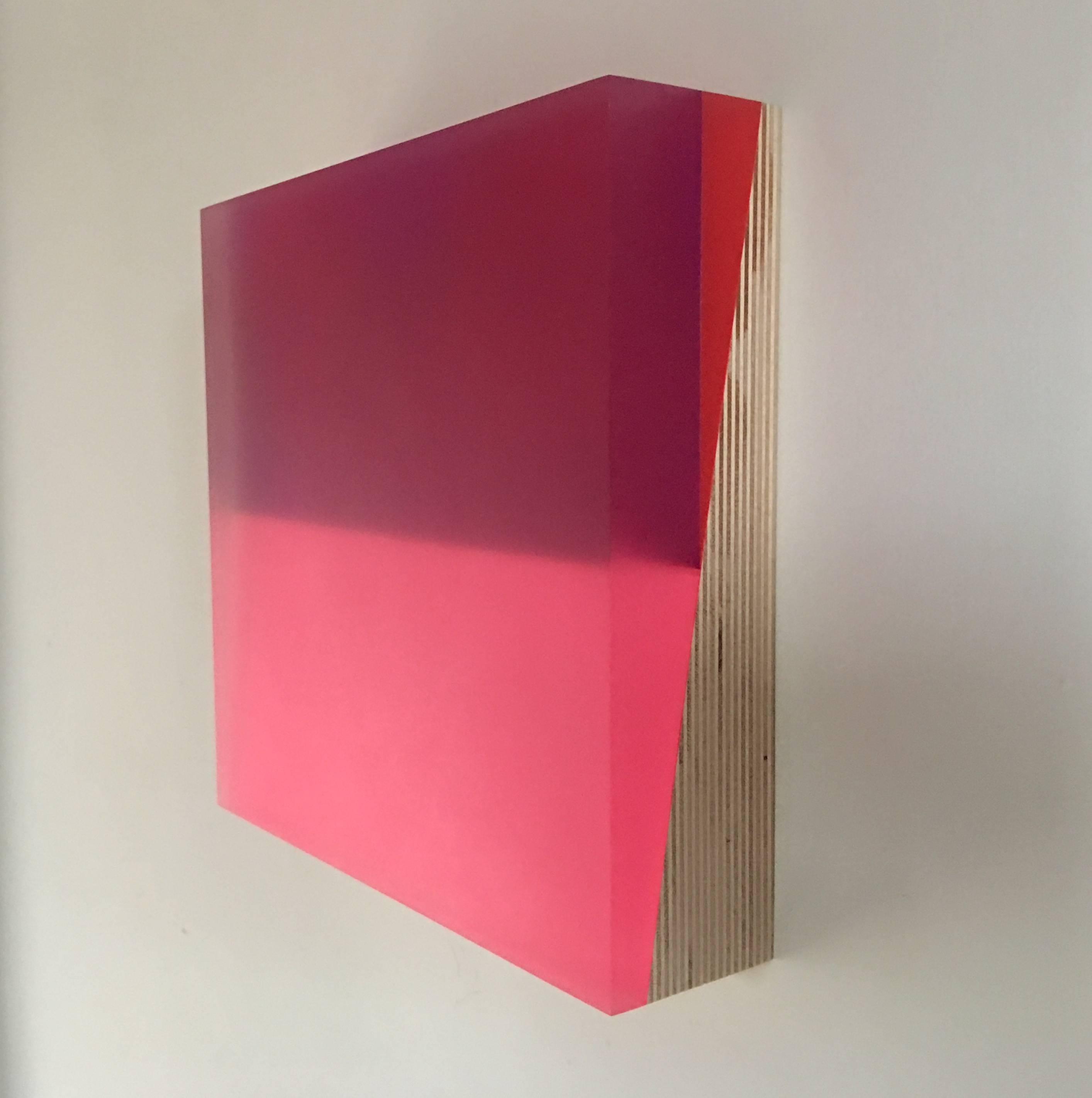 Michelle Benoit Abstract Sculpture - Middle Limit Snow Blanket in Pink - colorful abstract modern wall sculpture