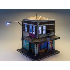 Black Shadow Trading cie - miniature light up building with graffiti street art 11