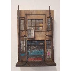 Cecile Walker Cycles - miniature urban building sculpture- street art graffiti 10