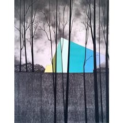 Rearview - large blue architectural landscape nature contemporary drawing 11