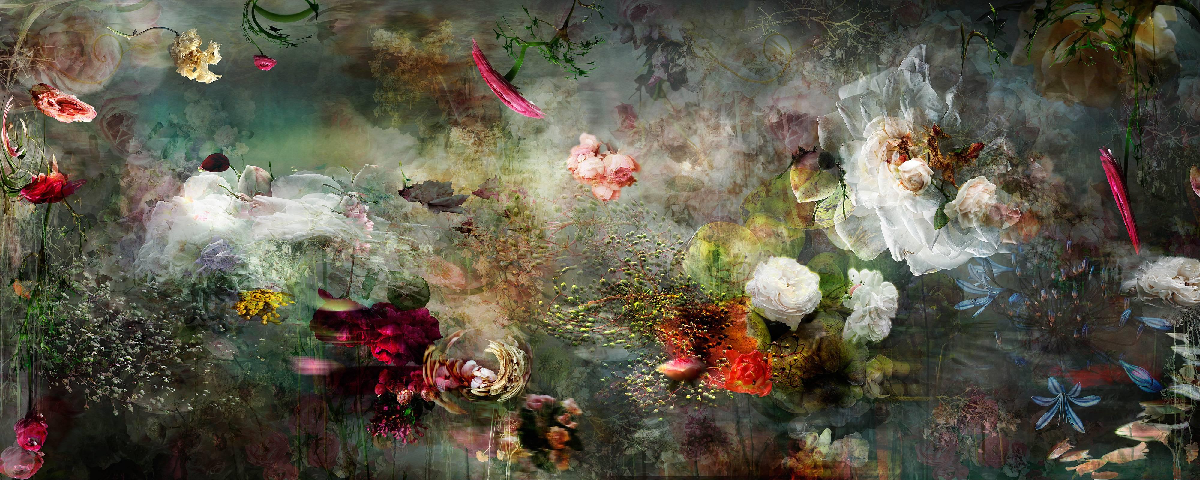 Isabelle Menin Still-Life Photograph - Song for dead heroes #2 dark color abstract floral landscape photo composition