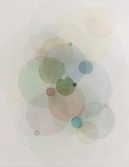 Day map 81114- abstract pastel color geometric circles watercolor on paper