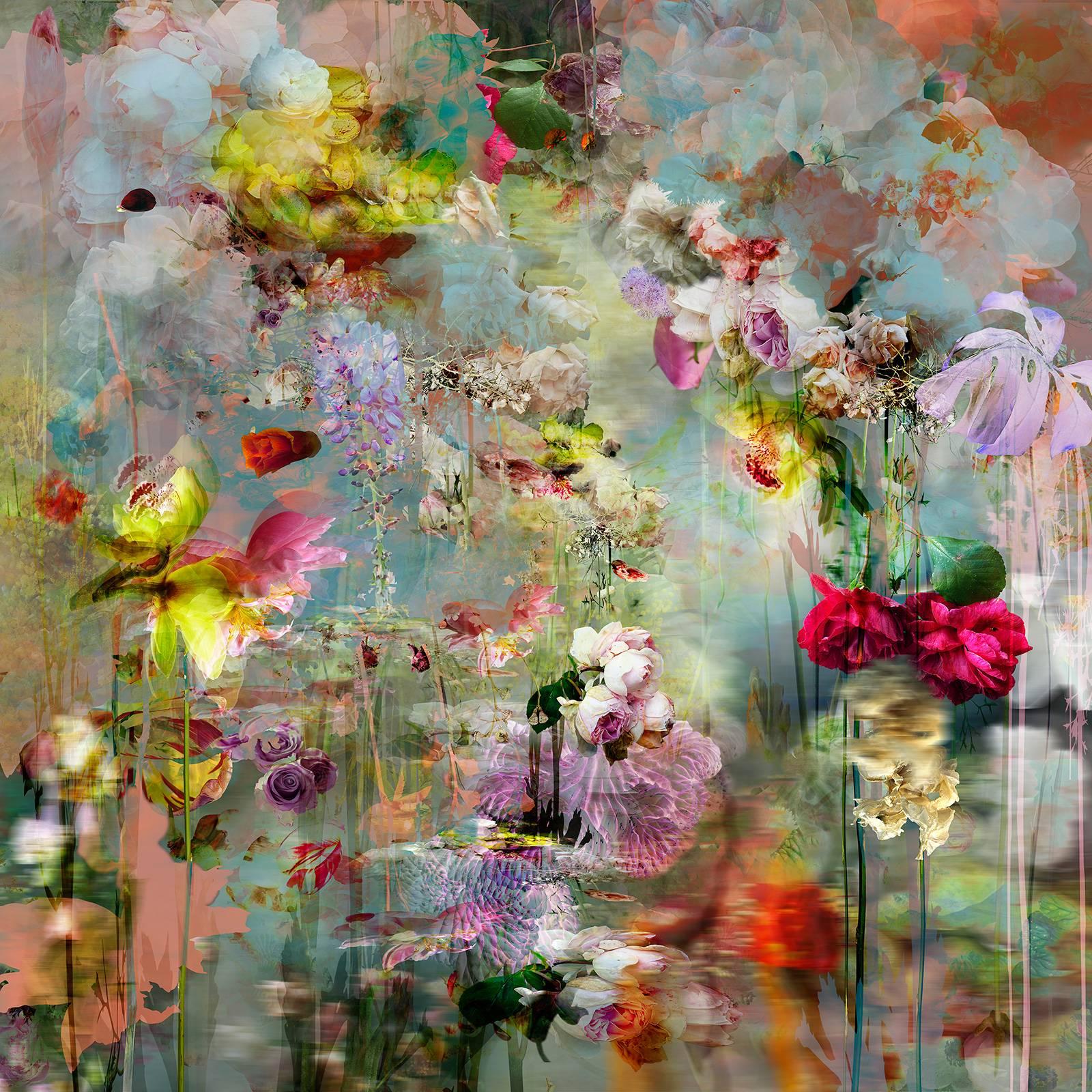 Isabelle Menin Still-Life Photograph - Path #2 multi color blur abstract floral photo composition 