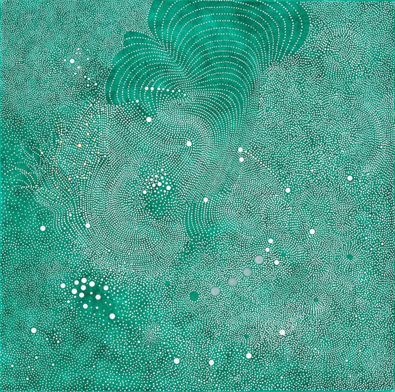 Paula Overbay Abstract Painting - Turquoise Atmosphere I - dot