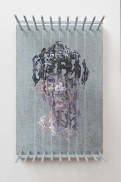 HOR - figurative portrait sculpture in 3D with suspended paint strokes