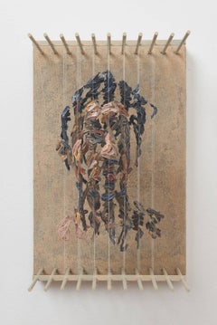 SRO- 3D figurative portrait sculpture with suspended paint strokes