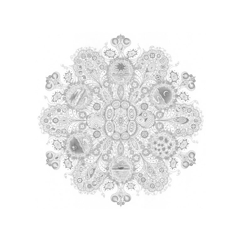 Michiyo Ihara Space Party Abstract Mandala Pencil Drawing With