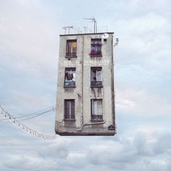 Couscous - Digital Contemporary Color Photograph of a Parisian Flying House