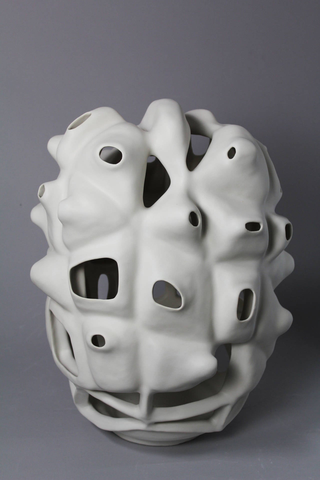 Joan Lurie Abstract Sculpture - JL33 - Porcelain geometric white sculpture 