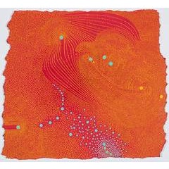 Pressure - Abstract Orange Dot Painting on Paper 12