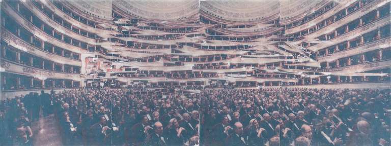 Like Wonders Much Reduced - Cool Toned Audience Concert Photo Transfer on Mylar - Mixed Media Art by Matthew Conradt