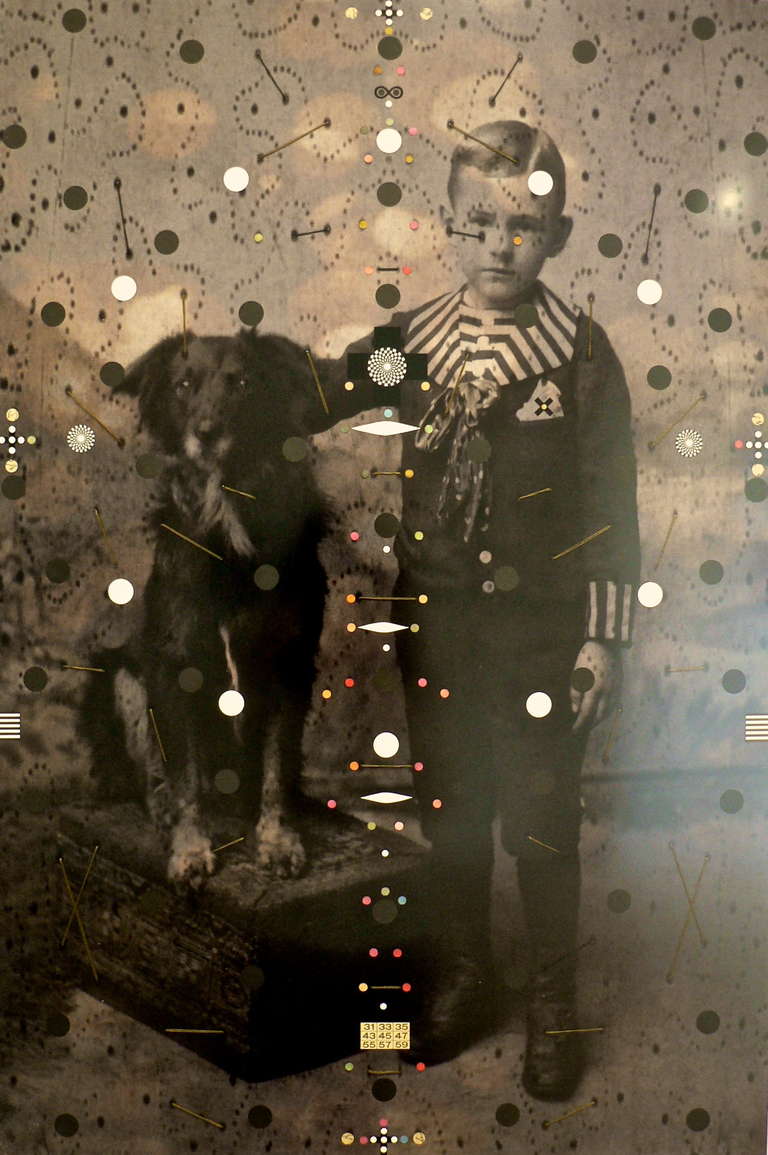 Boy with Spirit Dog 2 - Mixed Media Art by Emerson Cooper