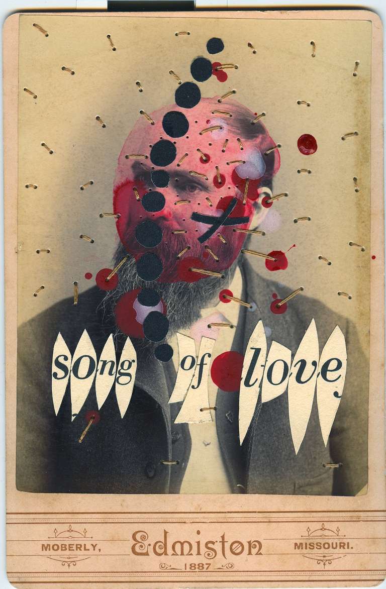 Song of Love- Contemporary street art old photo using mixed media and collage