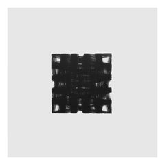 Abstrakte geometrische schwarz-weiße Tuschezeichnung auf Mylar 157-014-