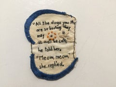 All the Dogs- written embroidery on fabric