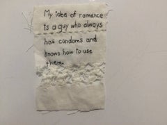 Idea of Romance- written embroidery on fabric