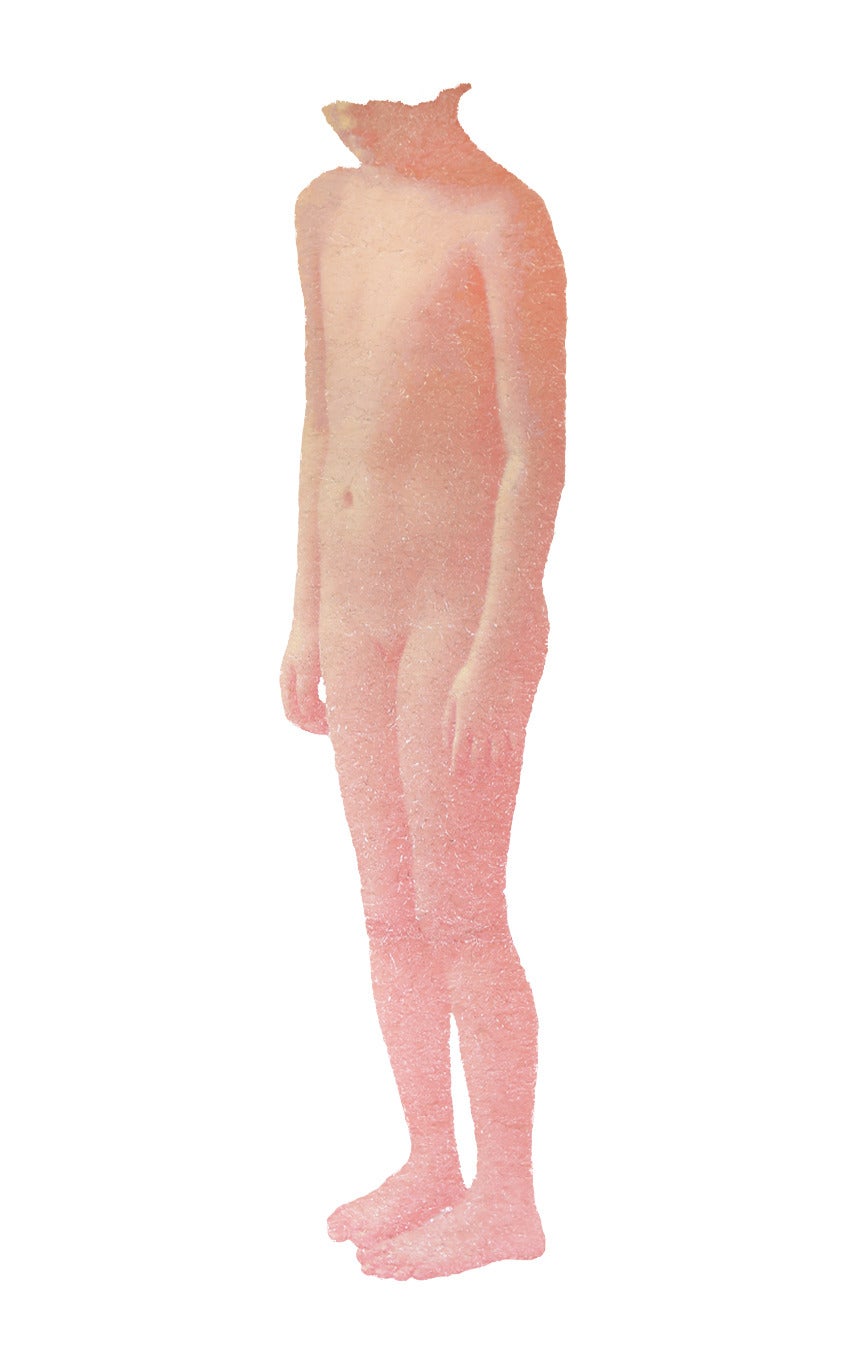 Standing There - Gestorbenes und geklebtes Foto auf Papier- Figurative Mikromosaik-Collage