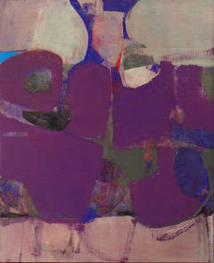 This Could Be Us - Small Abstract Purple Oil Painting