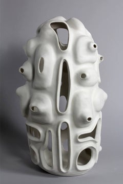 Untitled #25 - Porcelain geometric white sculpture 