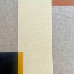 Paths 6 - quadro astratto geometrico dai toni della terra: marrone, beige e oro su tela di lino