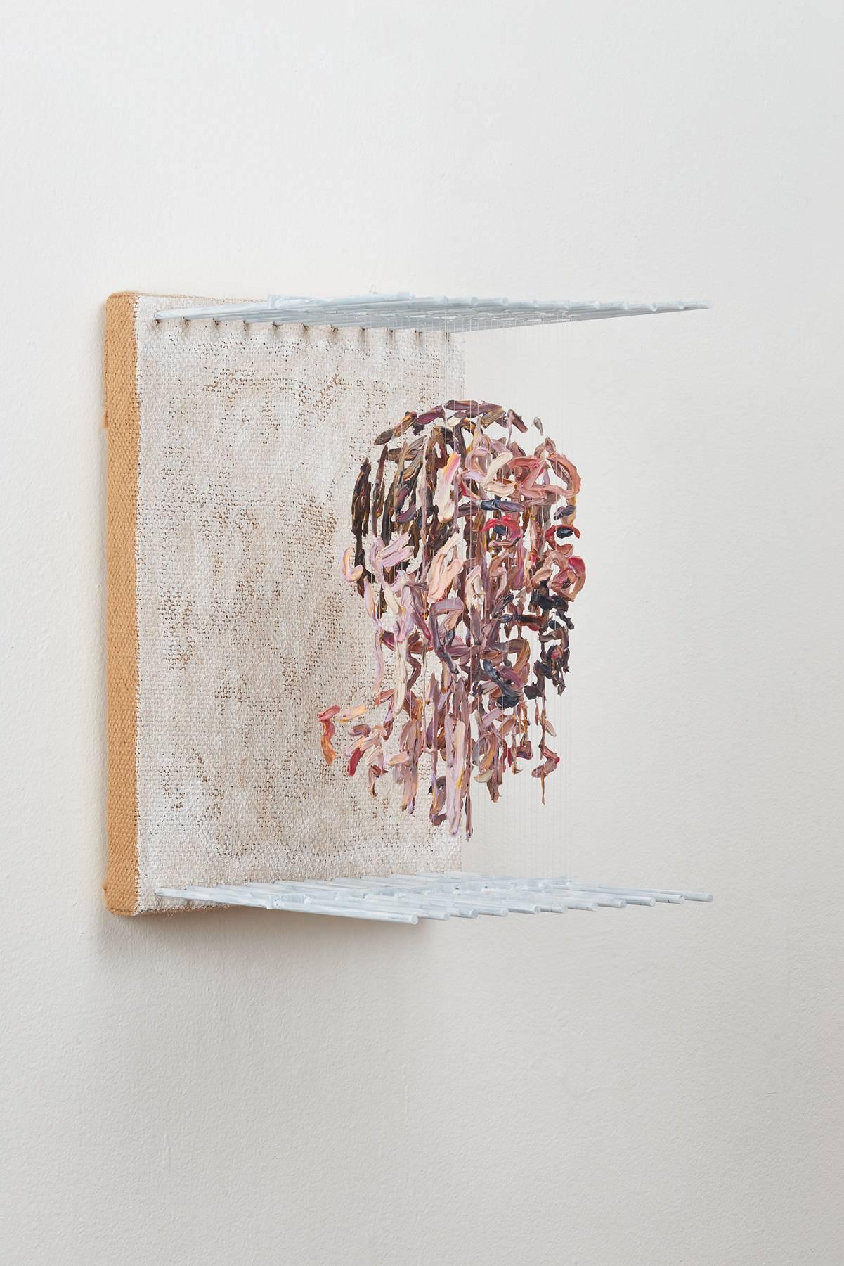 RSH - figurative 3D portrait with suspended paint strokes - Painting by Chris Dorosz
