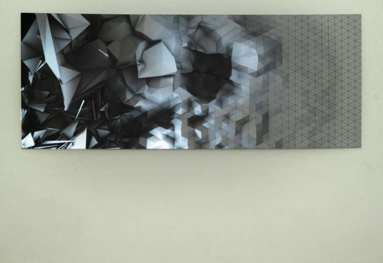 Light Canvas III- abstract geometric sintra print animated by light projection