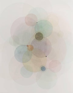 Day map 91214 - Soft pastel color abstract geometric circles watercolor on paper