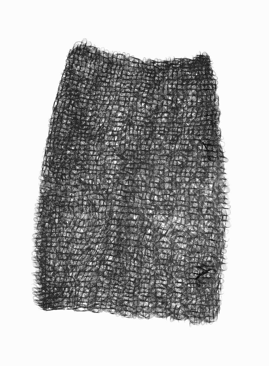 Figure 8s.2- abstract geometric black and white ink drawing on paper