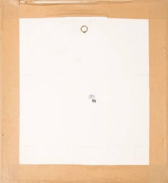 Ohne Titel – abstrakte nackte Frau in leuchtenden Farben, Ölpastellzeichnung auf Papier