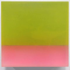 Untitled Green and Pink- abstract modern translucent mural wall sculpture