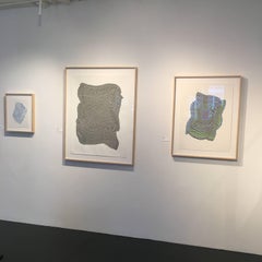 Zigzags 10 abstract geometric blue ink drawing on paper