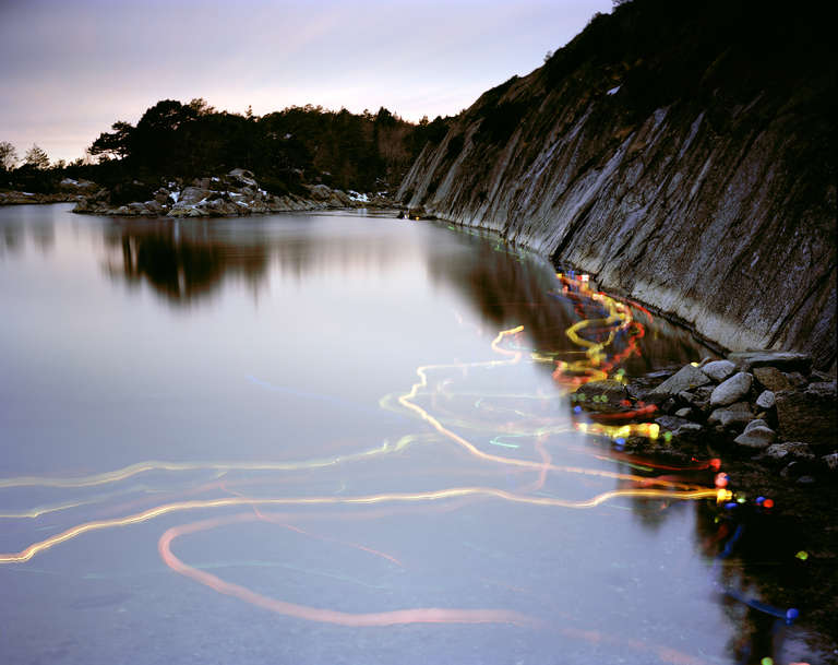 Rubber and light bulbs #05- dark sea landscape photography with lights