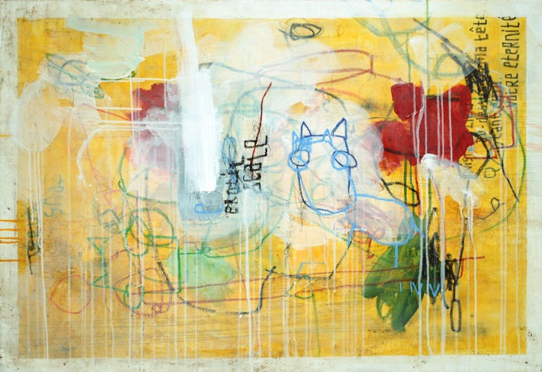 Erotic Scale - Horizontal Yellow Street Art Contemporary Painting 1