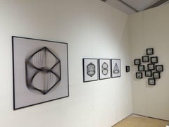 Rotation II- abstrait géométrique noir et blanc impression lenticulaire cube rotatif