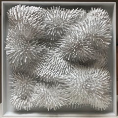 White Burst - 3D organic feel contemporary abstract mural sculpture in foam