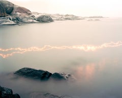 Wood and Sparkler 01 - white Scandinavian landscape photo with trail of light