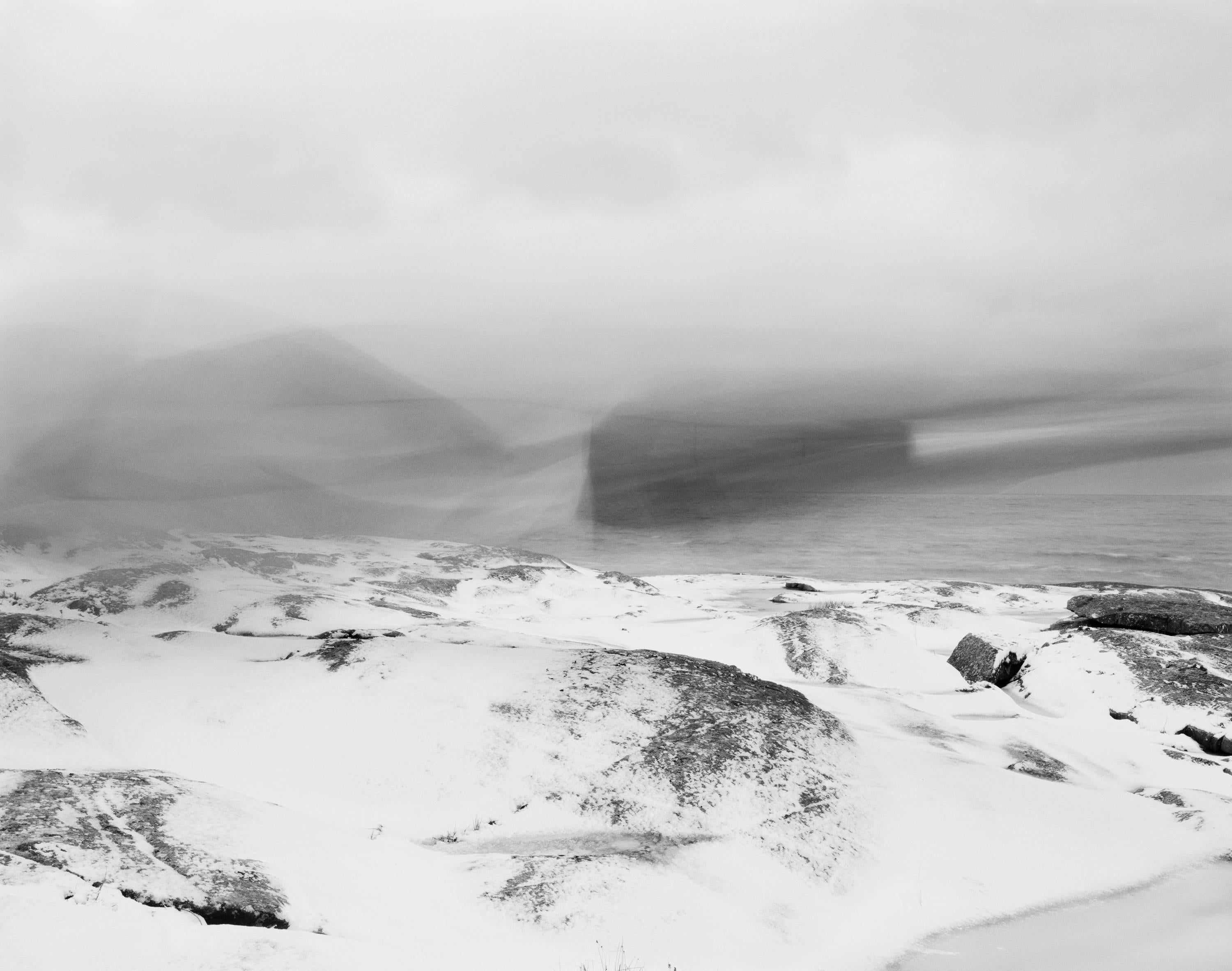 Ole Brodersen Landscape Photograph - String, Cloth, and Kite 01 - black and white Scandinavian landscape photographe