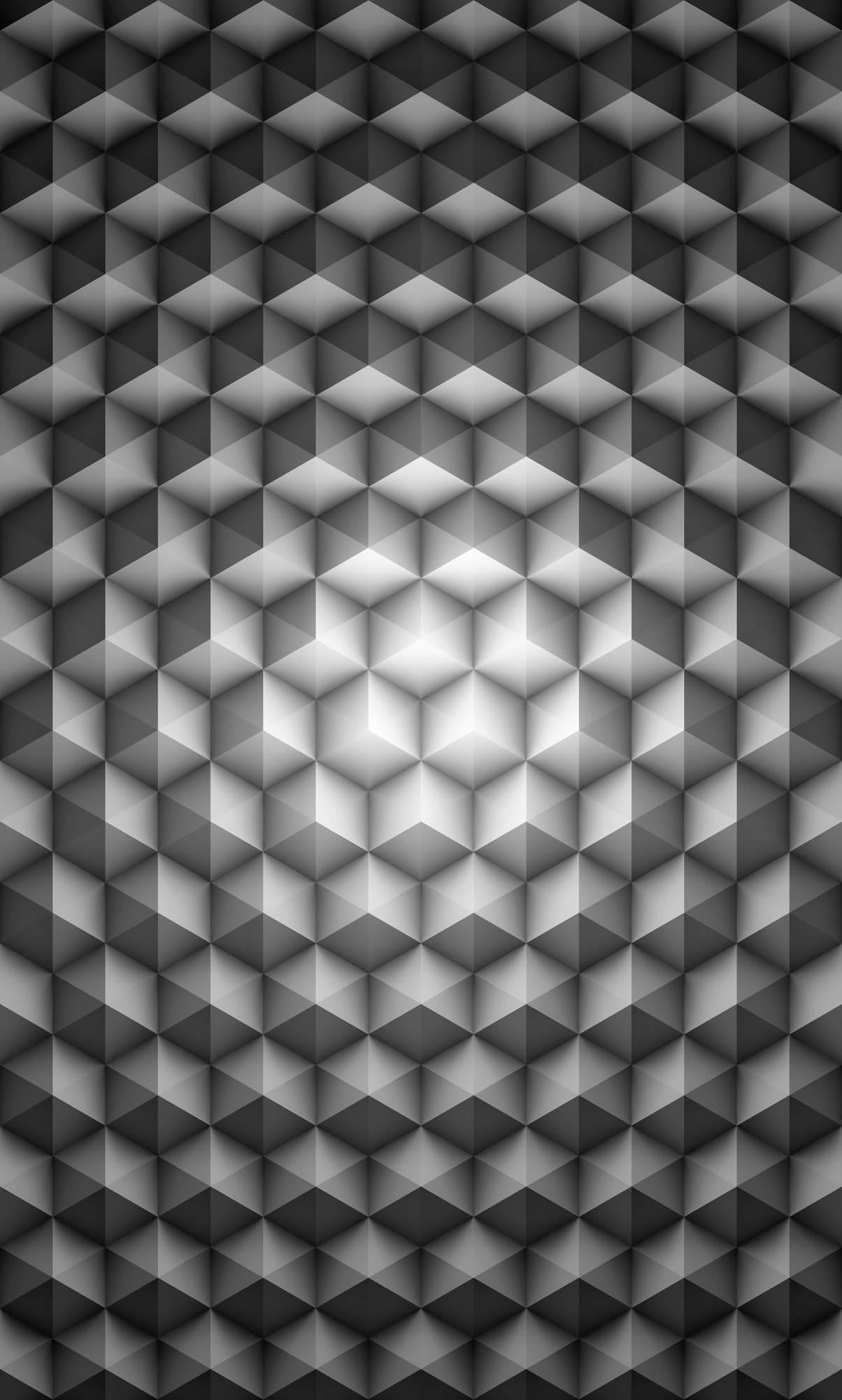 Motivo 218 Cubos - impresión geométrica abstracta en aluminio animada por proyección de luz