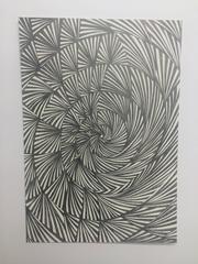 Watching the End of Winter- Abstract Geometric Pencil Drawing on Paper