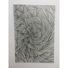 Watching the End of Winter- Abstract Geometric Pencil Drawing on Paper 12