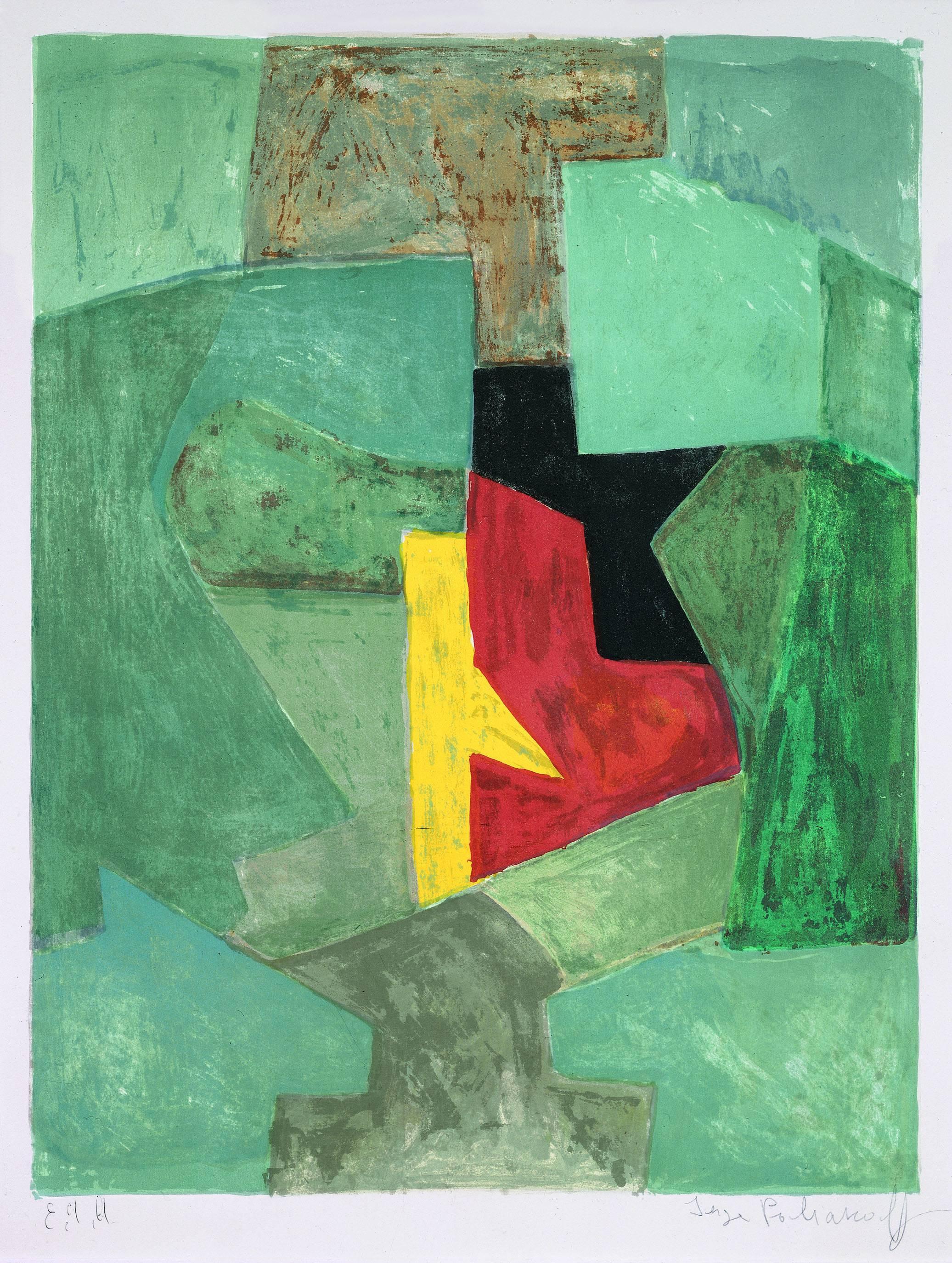 Composition bleue, jaune et rouge - Print by Serge Poliakoff