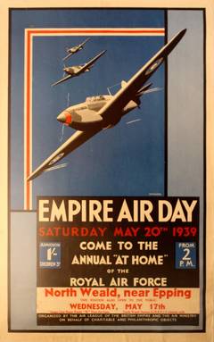 Original Vintage Poster for the Last Royal Air Force Annual Empire Air Day, 1939