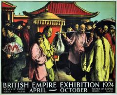 Affiche publicitaire originale d'époque pour l'exposition de l'Empire britannique de 1924