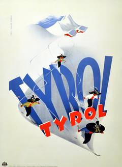 Original Vintage Skiing Poster for Tyrol Austria