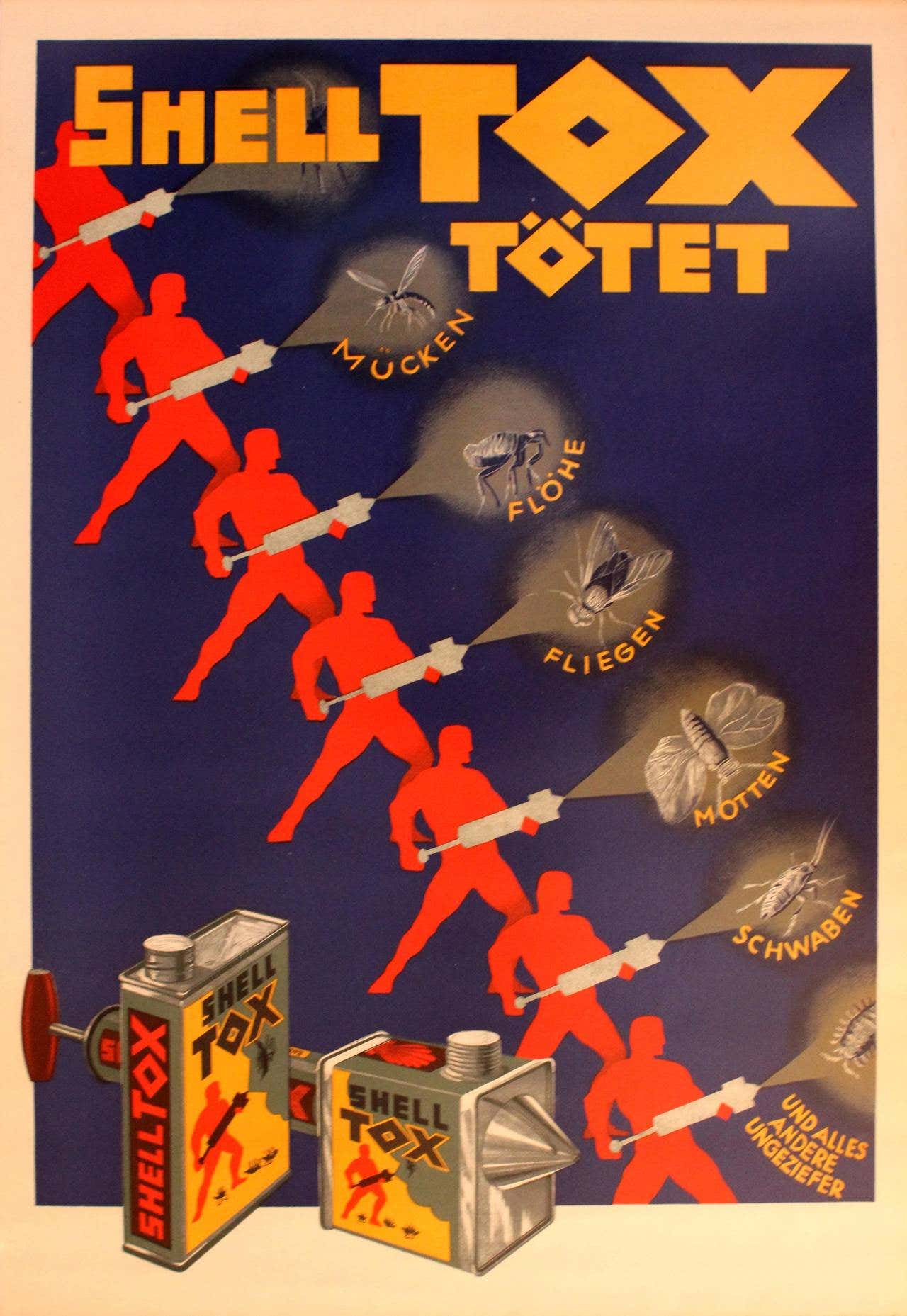 Unknown - Original Vintage 1920s Art Deco Advertising Poster For Shell ...