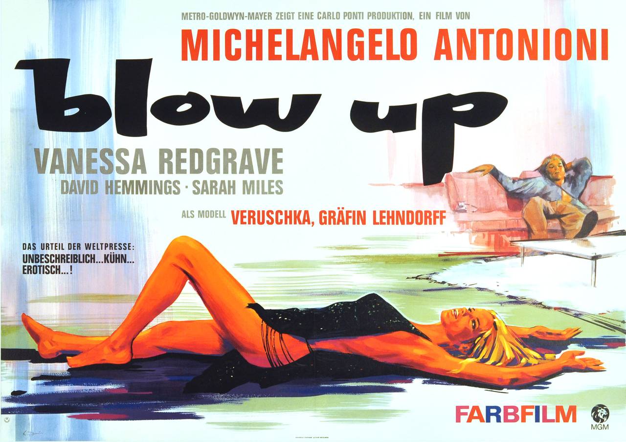 Hans Braun Print - Original Vintage Movie Poster: Blow Up Starring Vanessa Redgrave, David Hemmings
