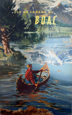 Affiche publicitaire originale de voyage vintage : Fly To Canada (Fly To Canada) par BOAC:: Frank Wootton